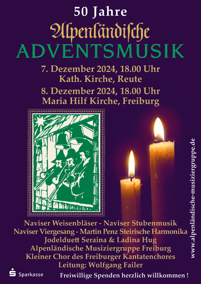 Plakat des alpenländischen Adventskonzerts